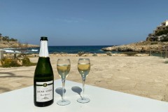 Lassen Sie Ihren Tag am Strand mit einem Cava ausklingen